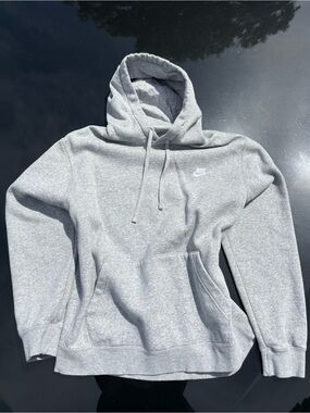 Nike Light Gray Pullover Hoodie with Chest Logo